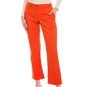 CAbi Utility Trouser‎ Coral High Rise Straight Leg Pockets Ankle Pants Size 2